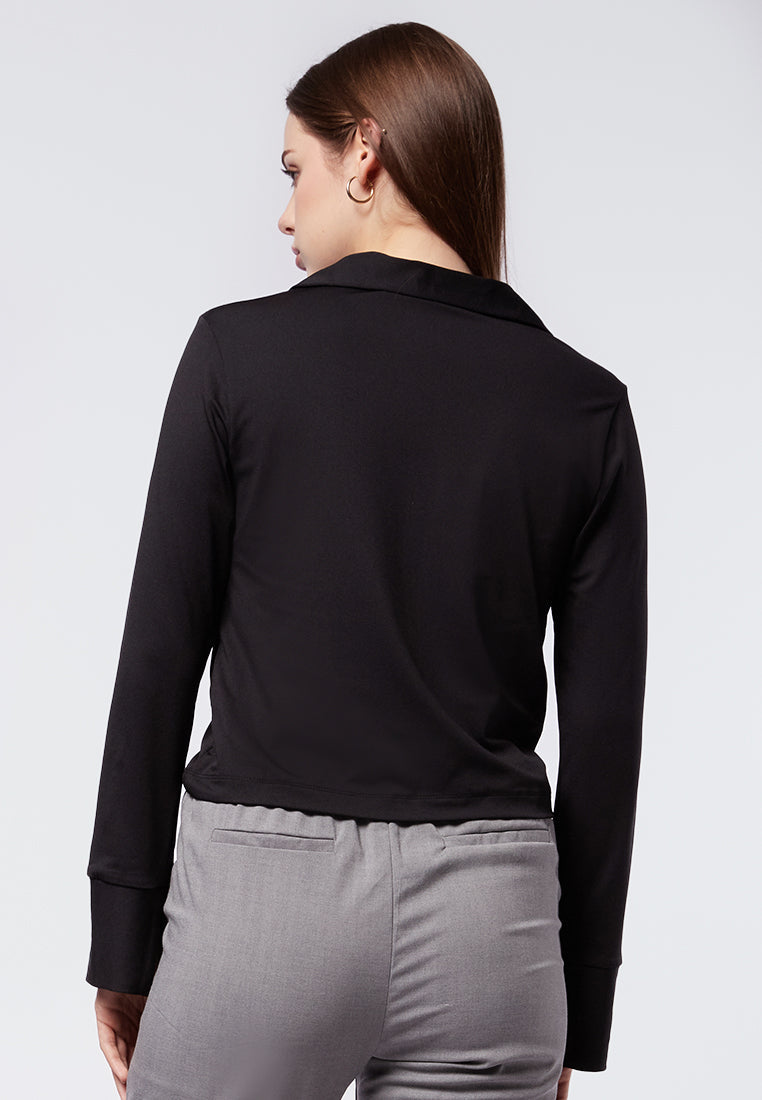 Long Sleeve Blouse with Ruched Front