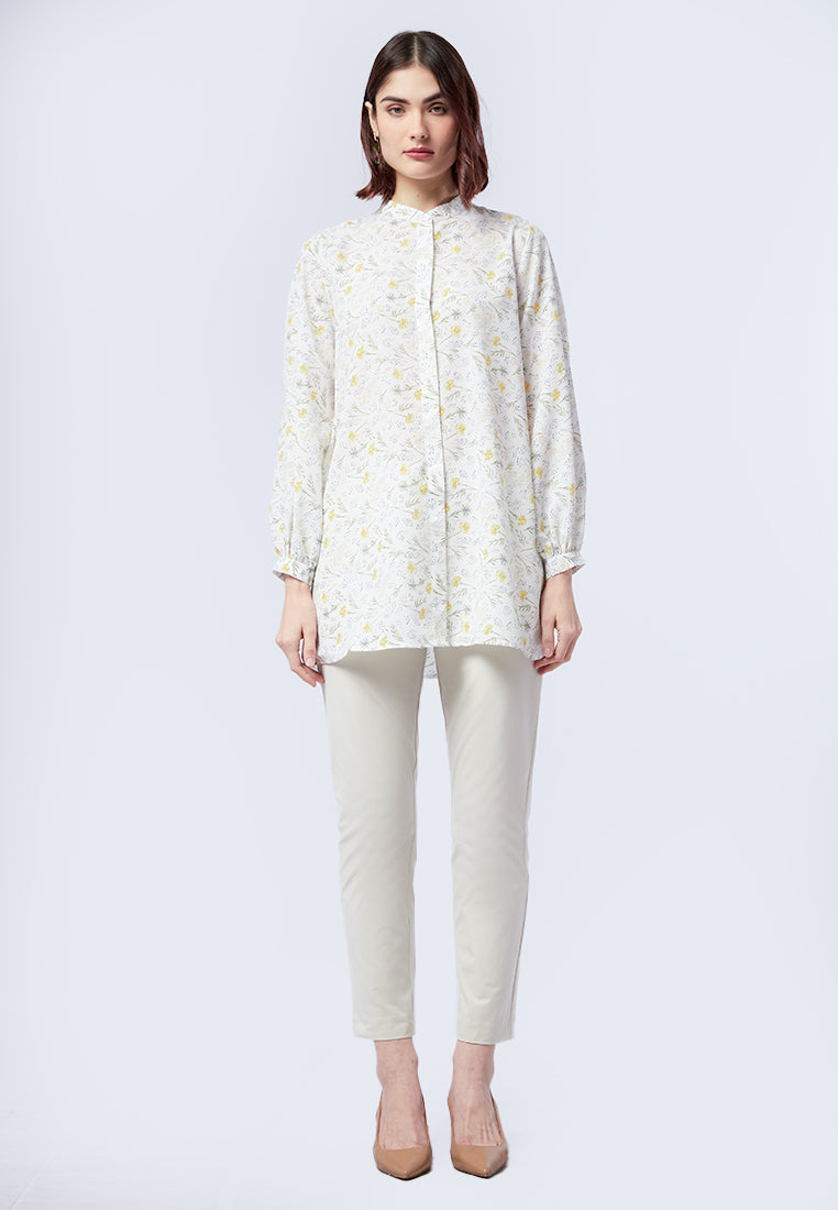Printed Puff Sleeves Tunic