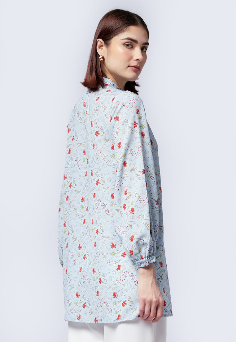 Printed Puff Sleeves Tunic