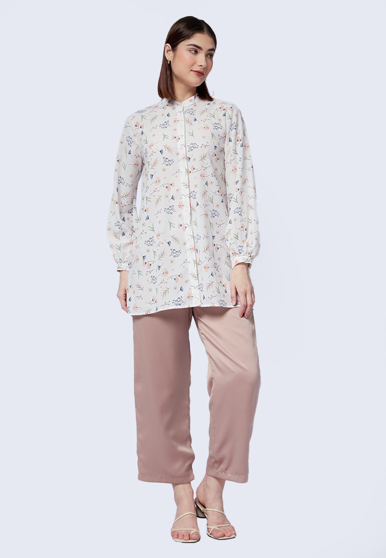 Printed Puff Sleeves Tunic