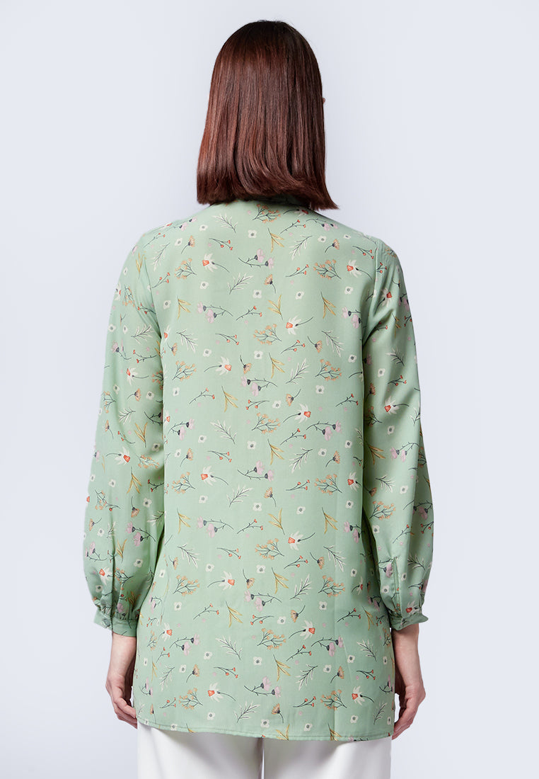 Printed Puff Sleeves Tunic