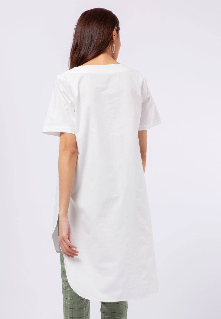 V-neck Tunic with High Low Hemline