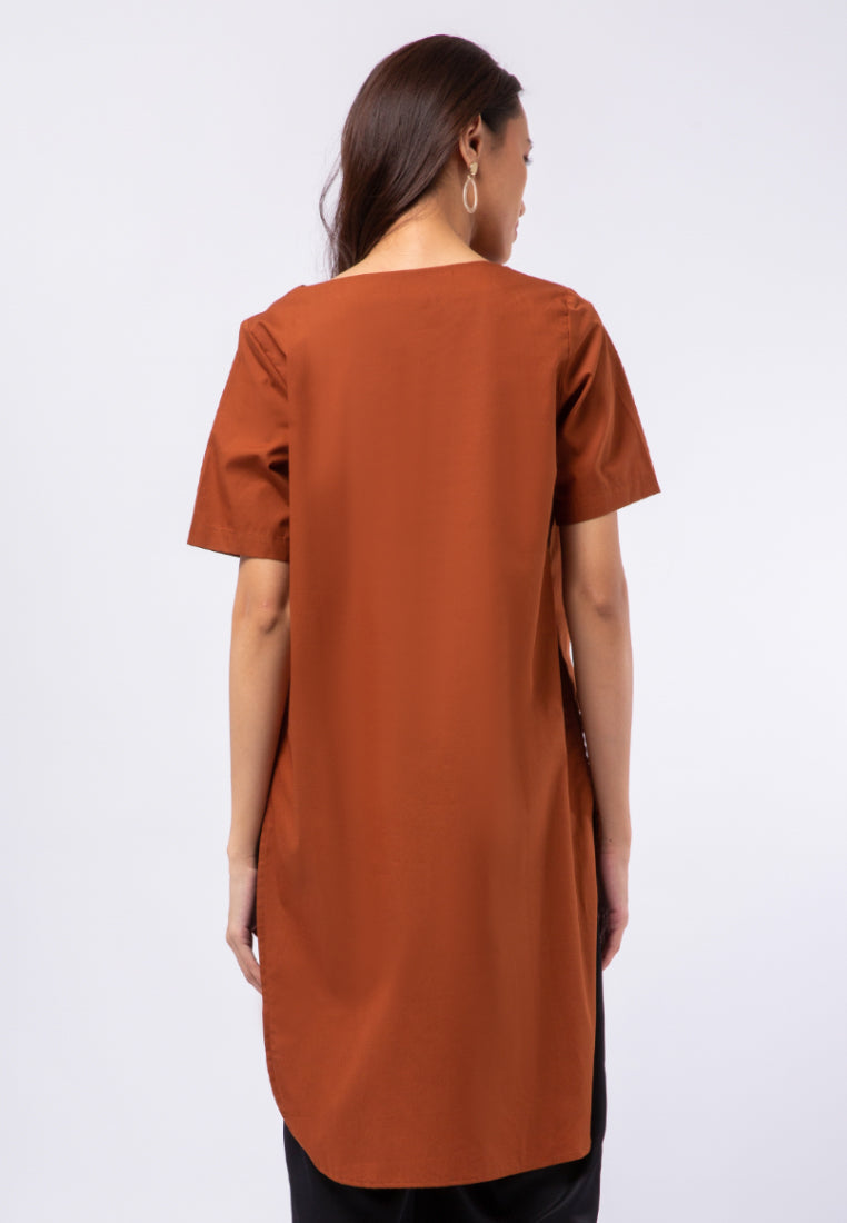 V-neck Tunic with High Low Hemline