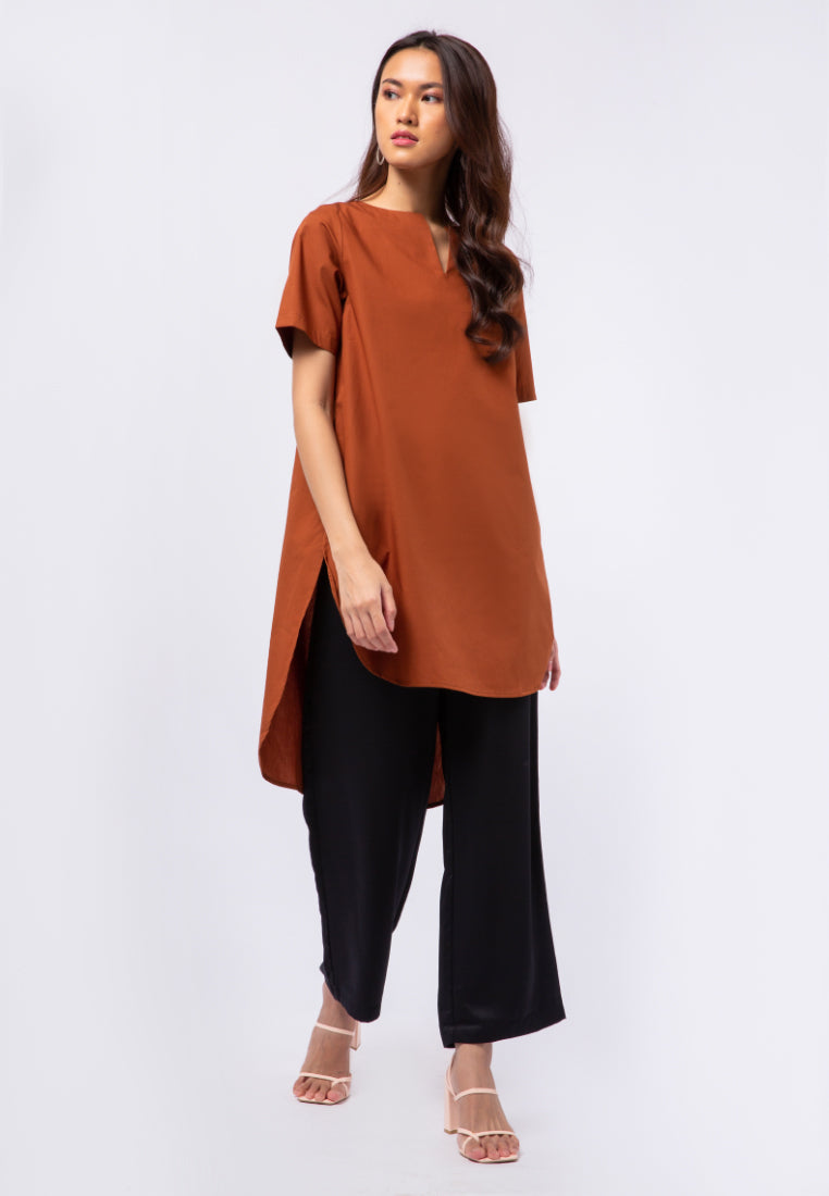V-neck Tunic with High Low Hemline