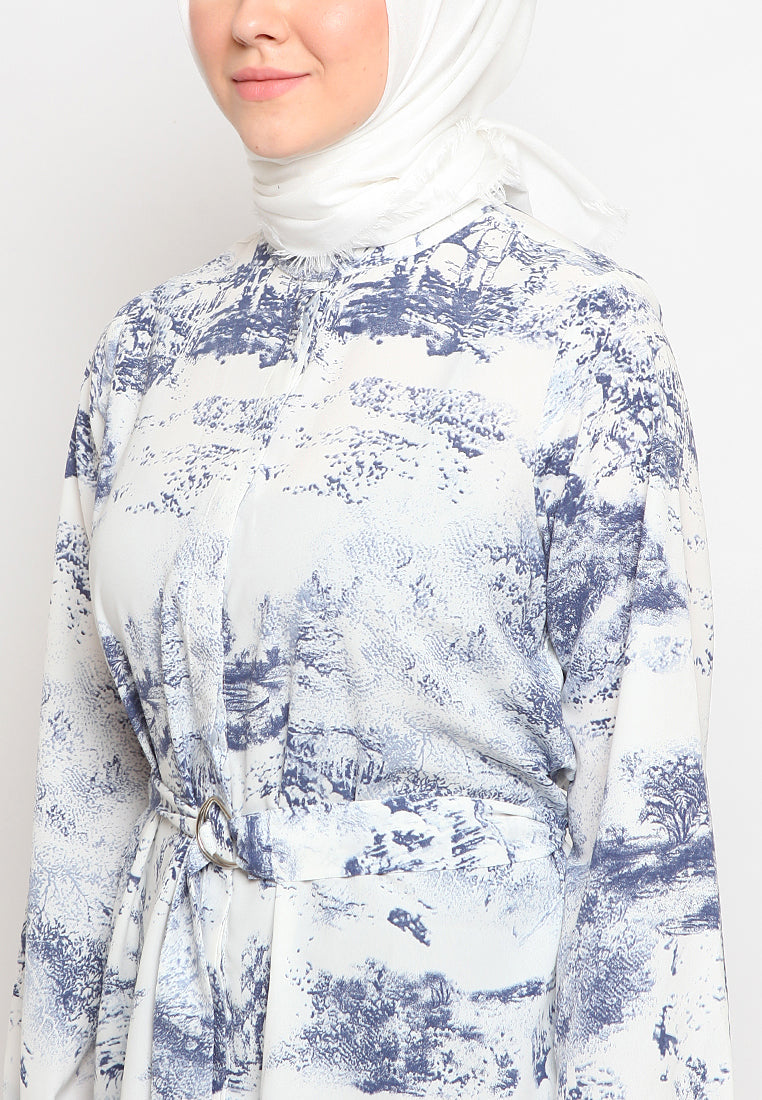 Mandarin Collar Printed Tunic