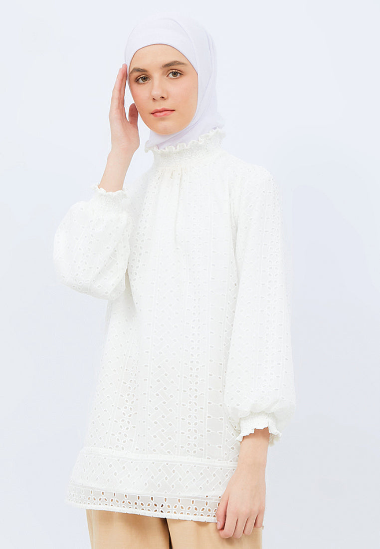 Puff Sleeves Lace Tunic