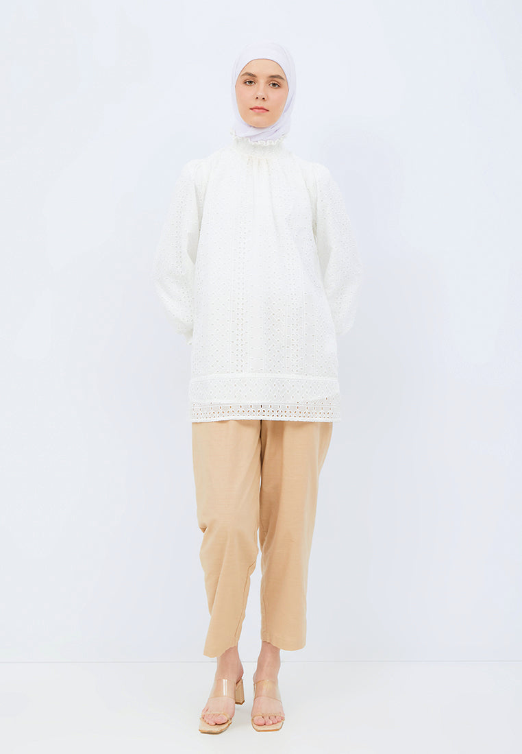 Puff Sleeves Lace Tunic