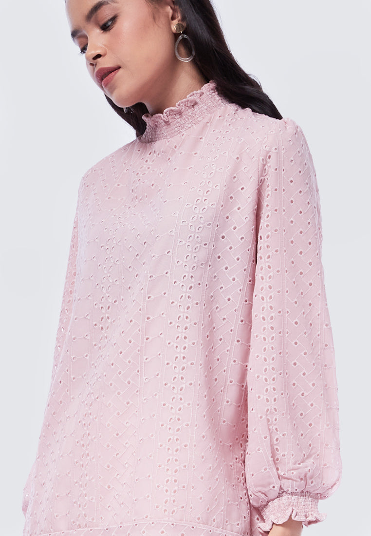 High Neck Balloon Sleeves Tunic