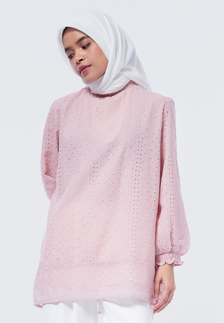 High Neck Balloon Sleeves Tunic