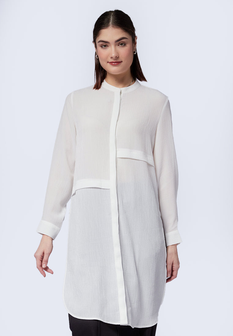 Mandarin Collar Long Sleeve Tunic