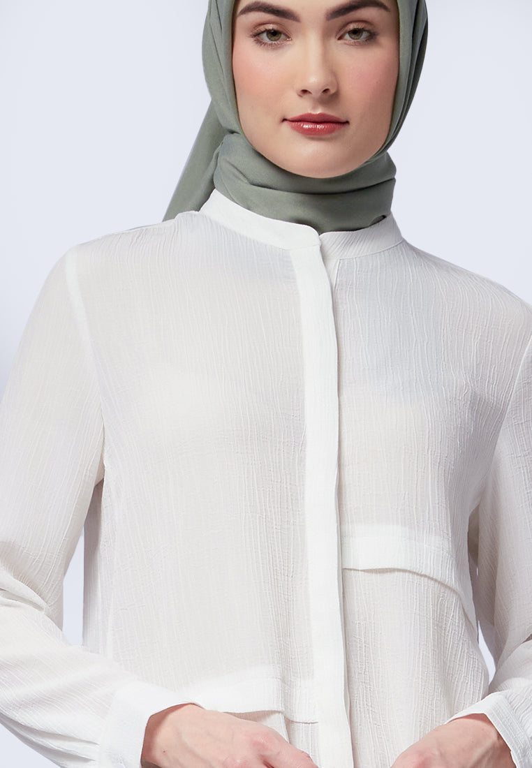 Mandarin Collar Long Sleeve Tunic