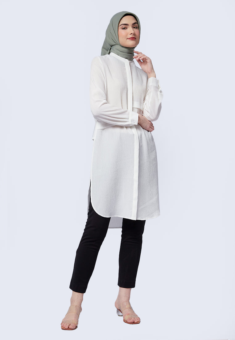 Mandarin Collar Long Sleeve Tunic