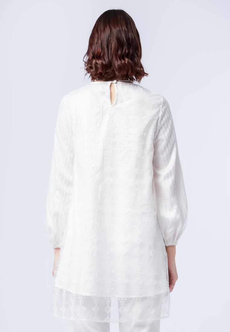 Flowy Round Neck Lace Tunic