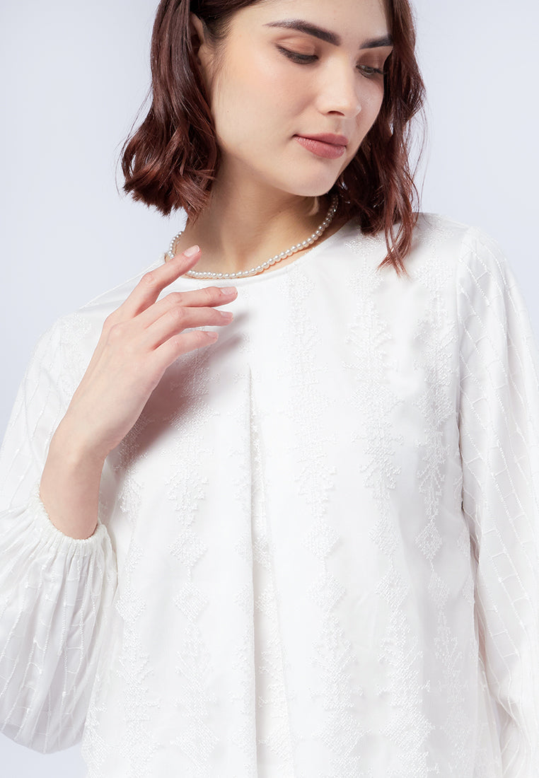 Flowy Round Neck Lace Tunic