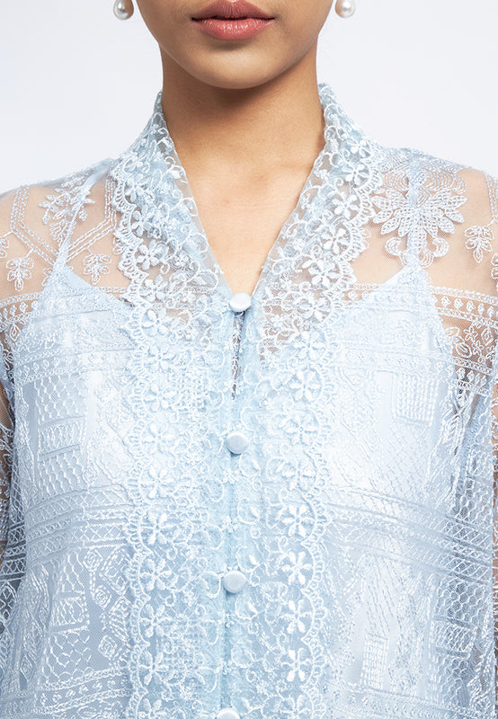V-Neck Long Sleeve Lace Tunic