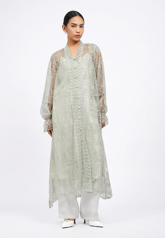 V-Neck Long Sleeve Lace Tunic