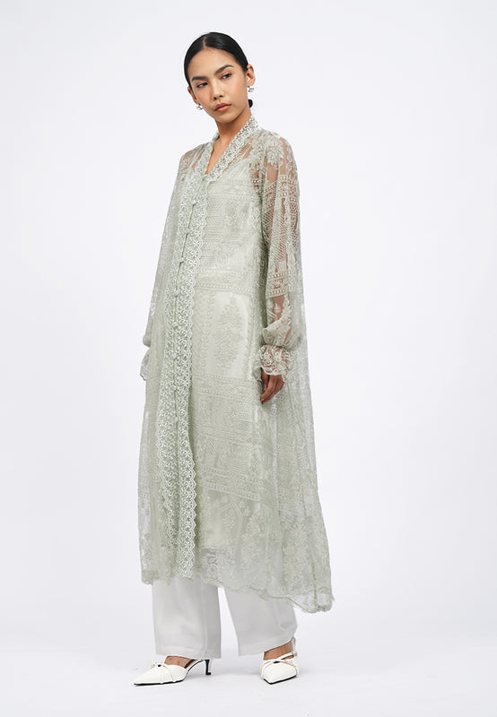 V-Neck Long Sleeve Lace Tunic