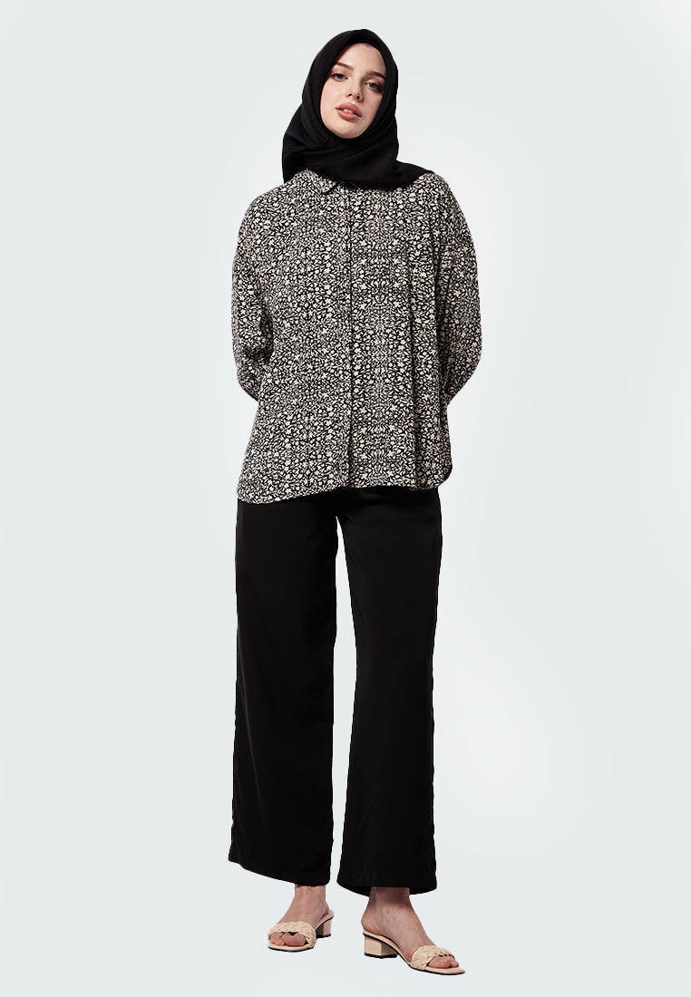 Executive x Jenahara Printed Long Sleeve Blouse