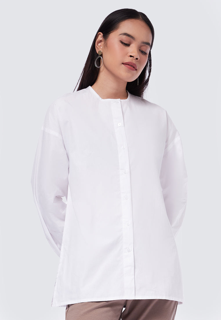 Balloon Sleeve Tunic Off White