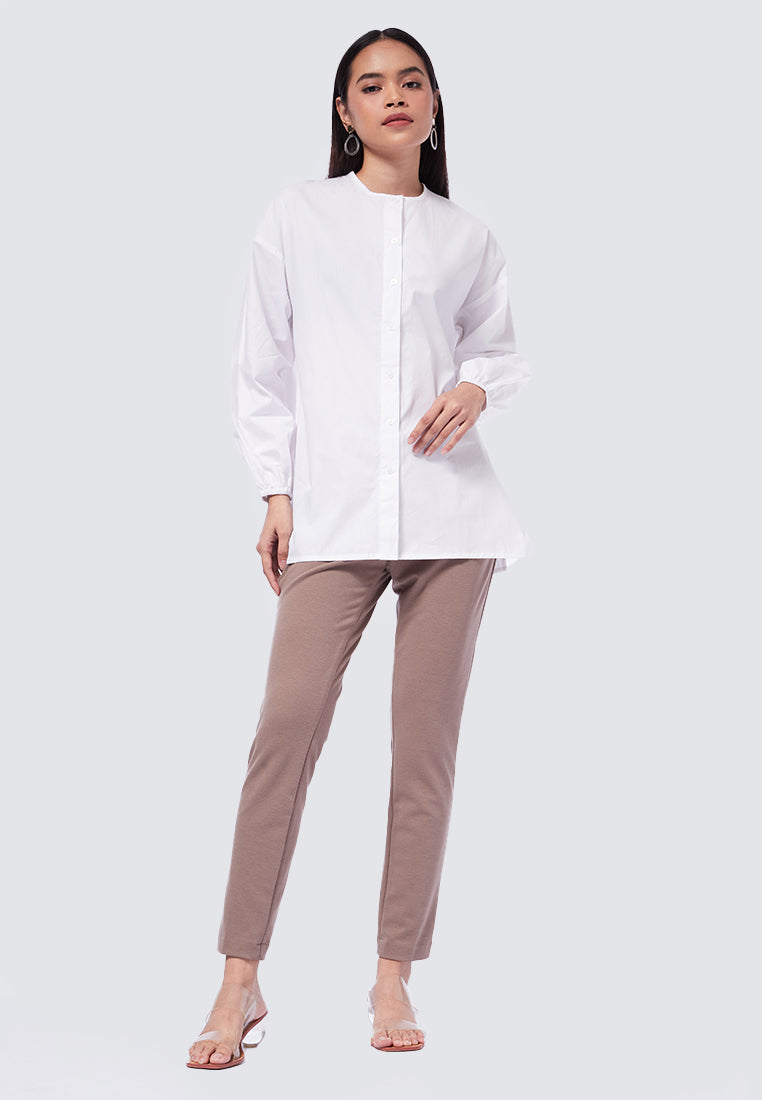 Balloon Sleeve Tunic Off White