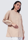 Balloon Sleeve Tunic Brown
