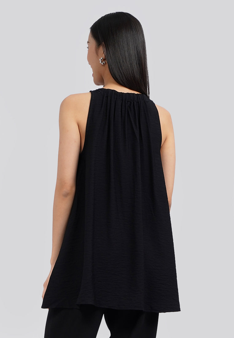 Halter Neck Sleeveless Top Black