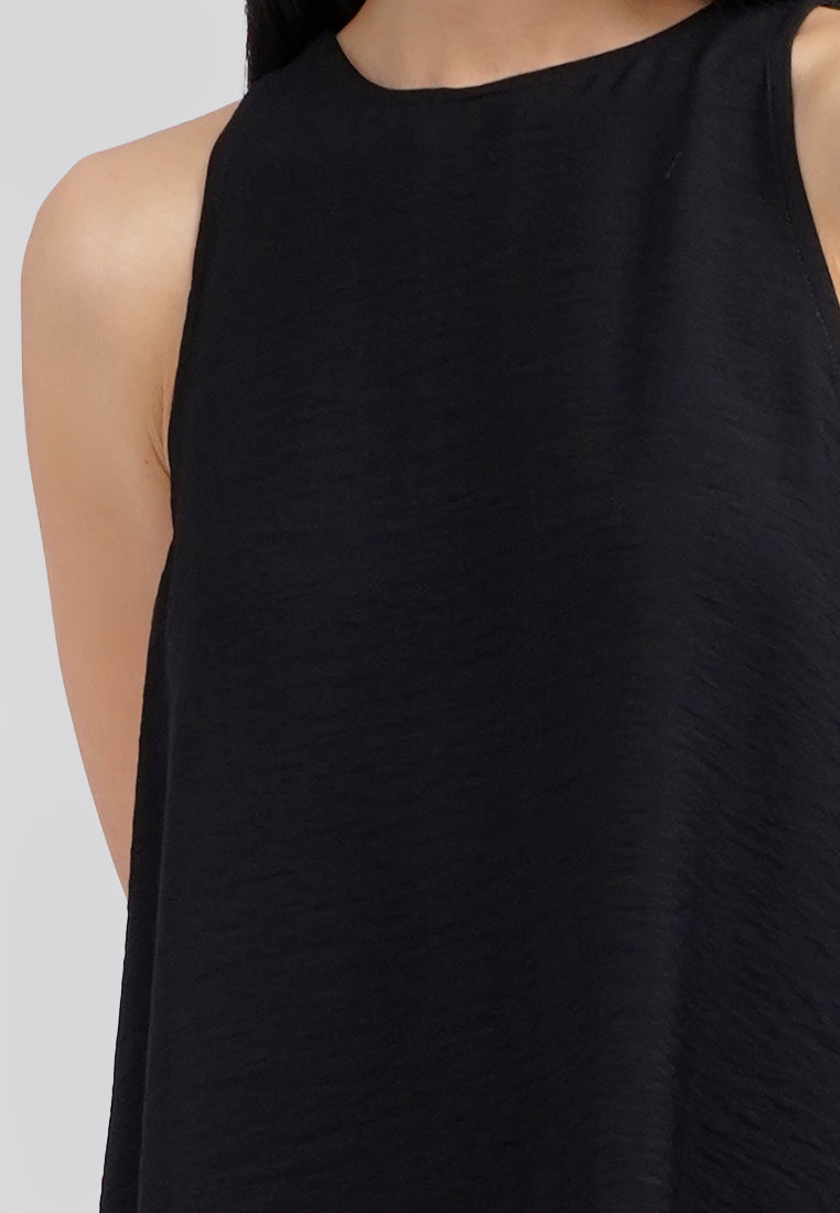 Halter Neck Sleeveless Top Black