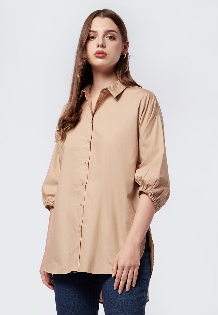 Balloon Sleeve Tunic with Drop Shoulder