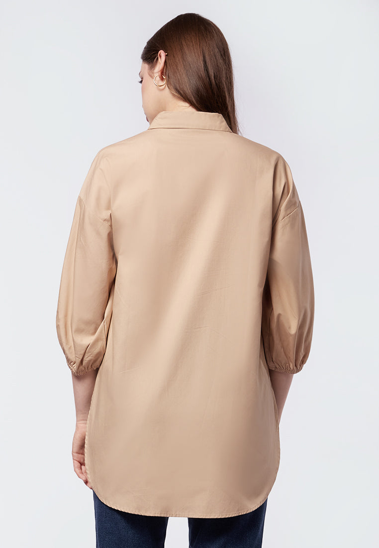 Balloon Sleeve Tunic with Drop Shoulder