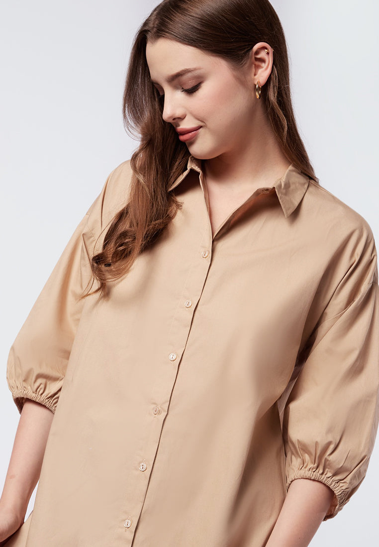 Balloon Sleeve Tunic with Drop Shoulder