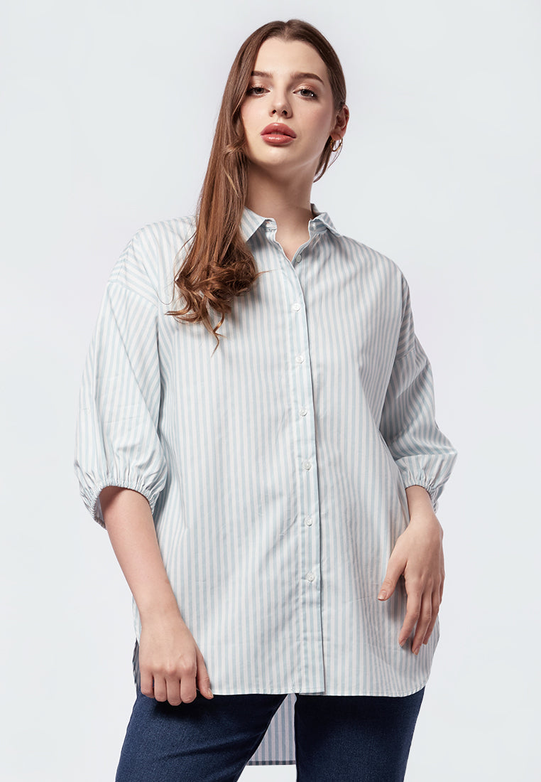 Balloon Sleeve Tunic with Drop Shoulder