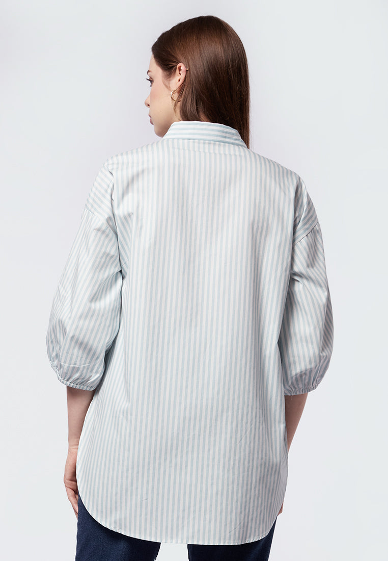 Balloon Sleeve Tunic with Drop Shoulder