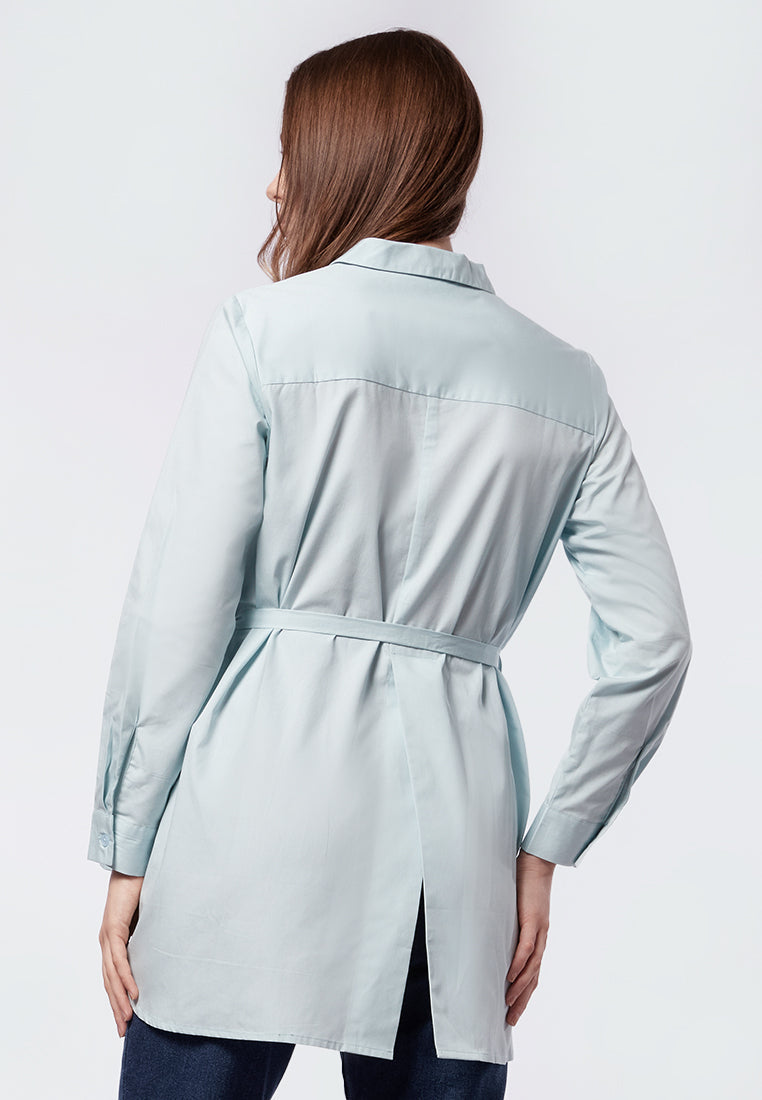 Belted Tunic with Back Slit Details