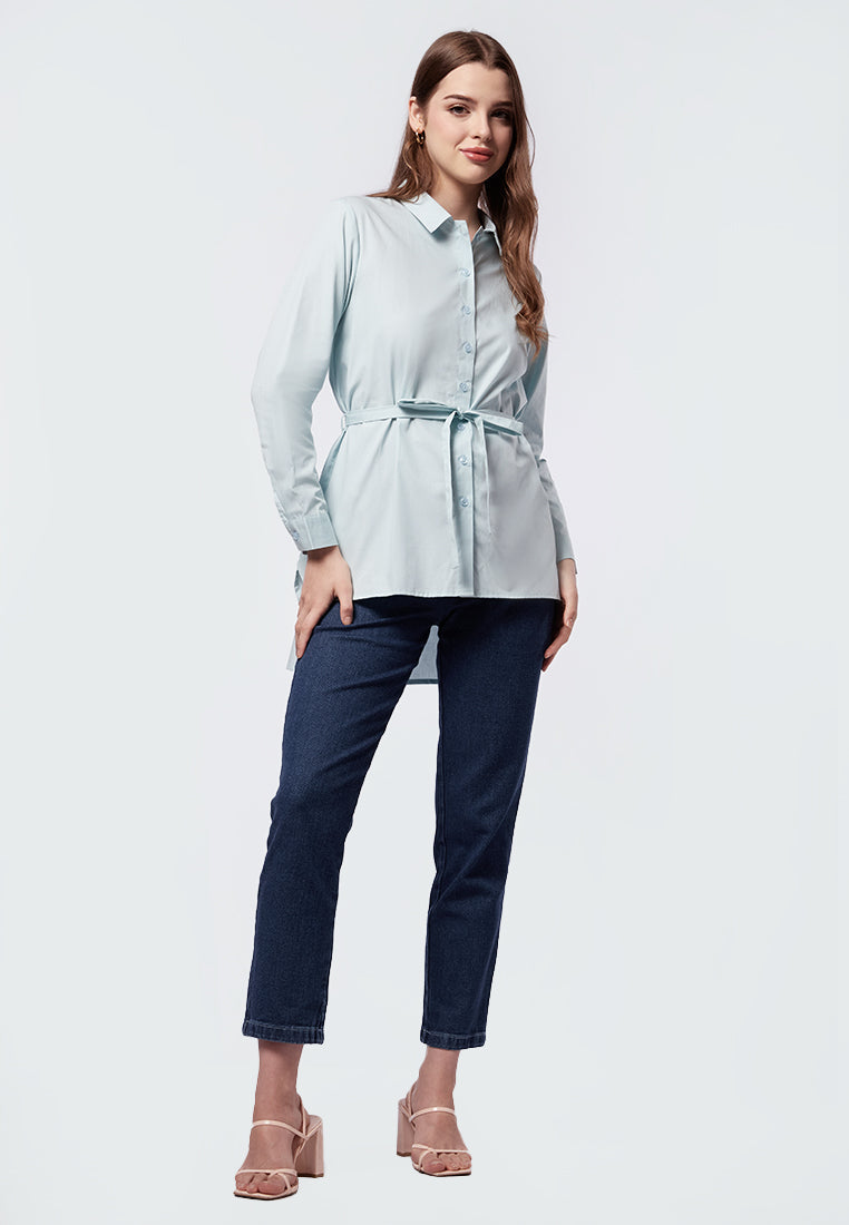 Belted Tunic with Back Slit Details