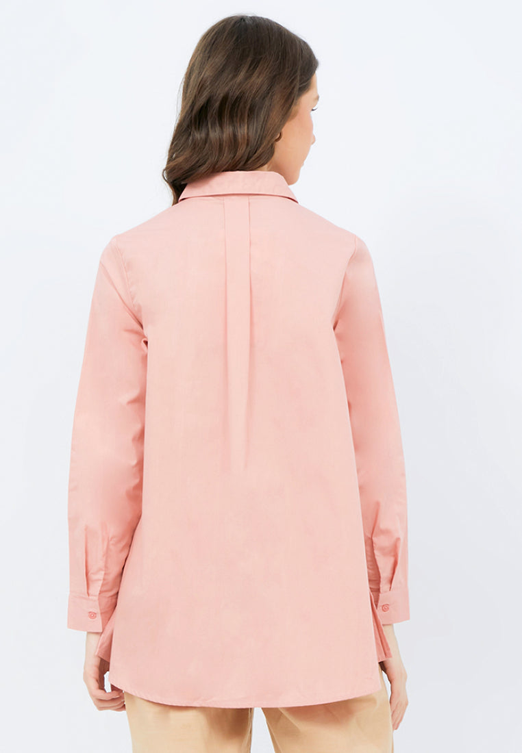 Long Sleeve Tunic with Shirt Collar