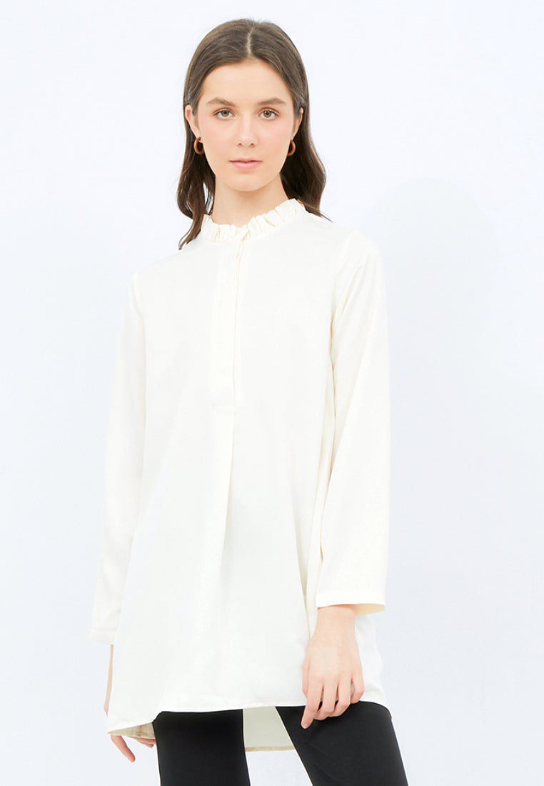 Regular Fit Tunic with Frill Neck