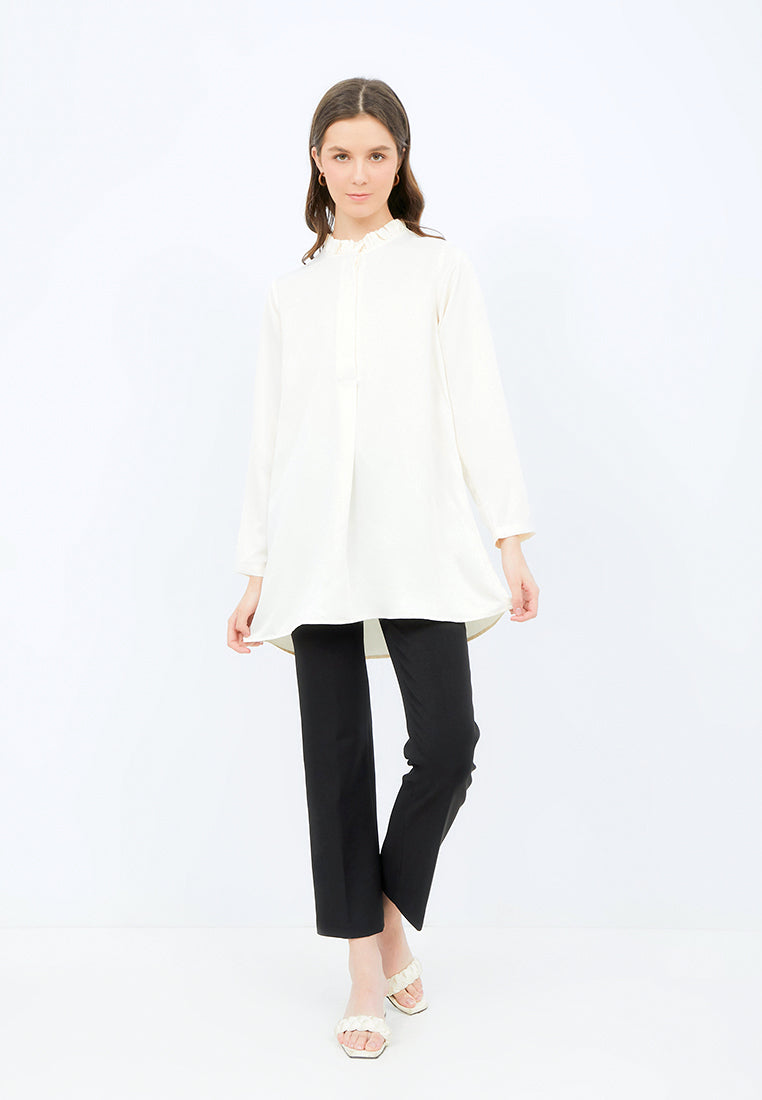 Regular Fit Tunic with Frill Neck