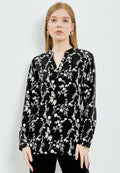 Printed V-Neck Long Sleeve Tunic
