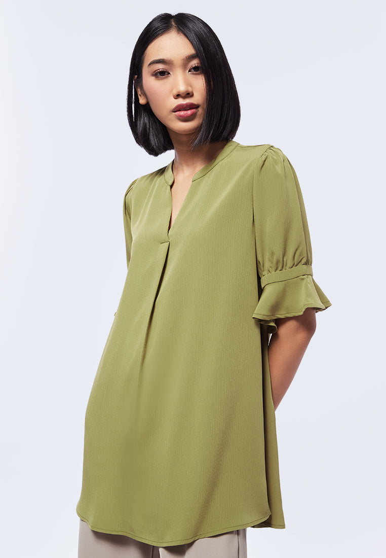 Bell Sleeve V-Neck Tunic