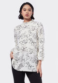Frill Neck Printed Tunic