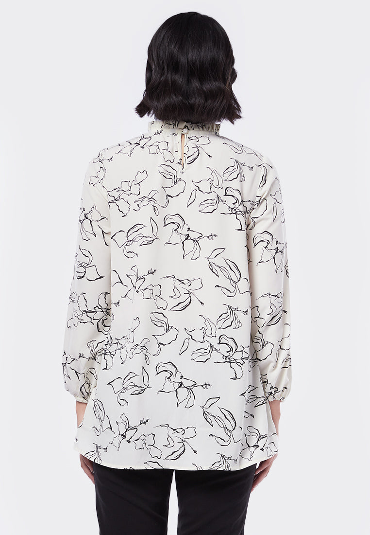 Frill Neck Printed Tunic