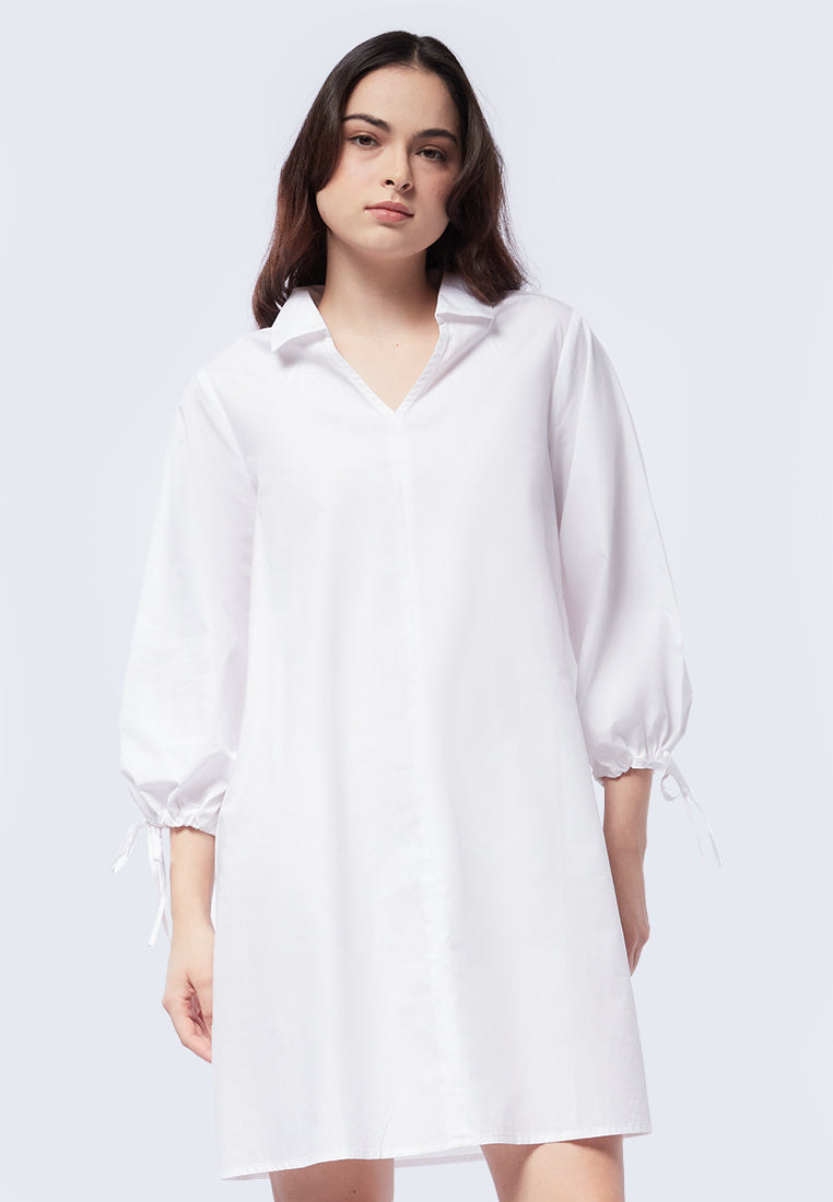 Tunic with Drawstring Balloon Sleeve