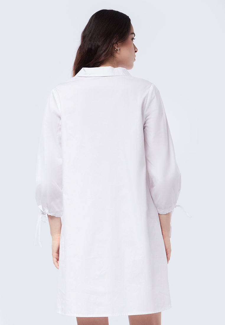 Tunic with Drawstring Balloon Sleeve