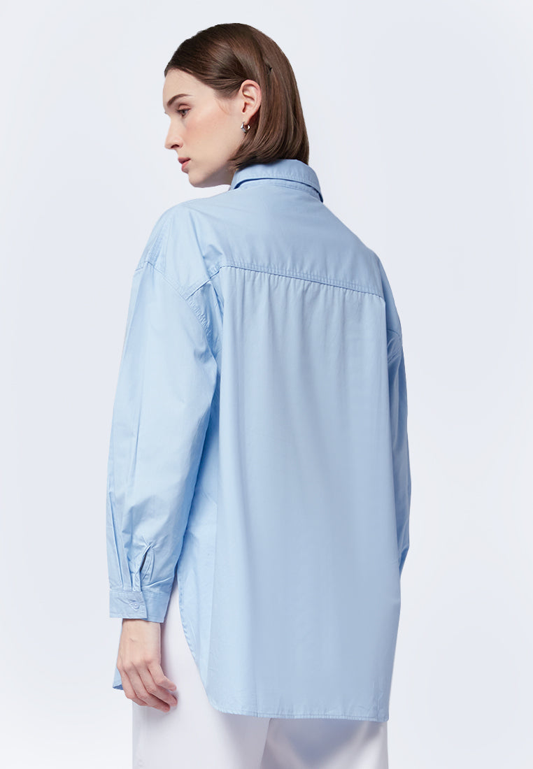 Long Sleeve Tunic with Shirt Collar