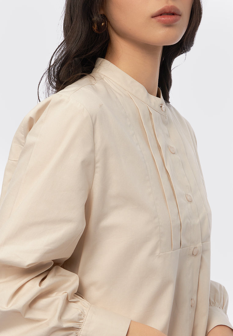 Tunic with Pleated Bib Details