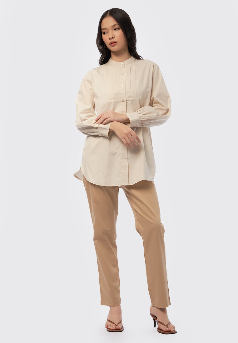 Tunic with Pleated Bib Details