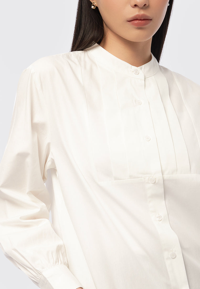 Tunic with Pleated Bib Details