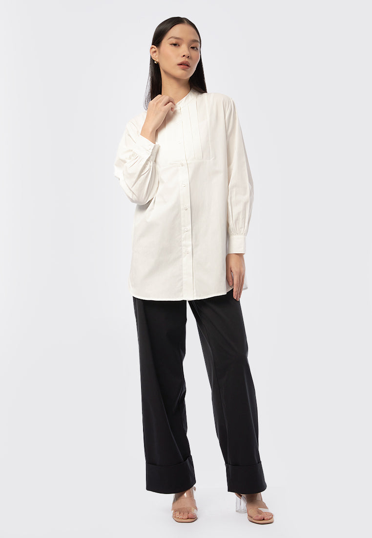 Tunic with Pleated Bib Details