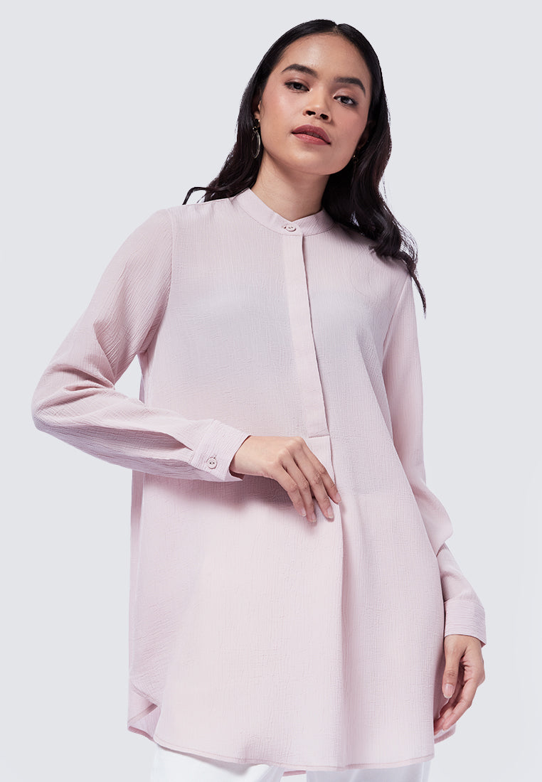 Mandarin Collar Long Sleeve Tunic