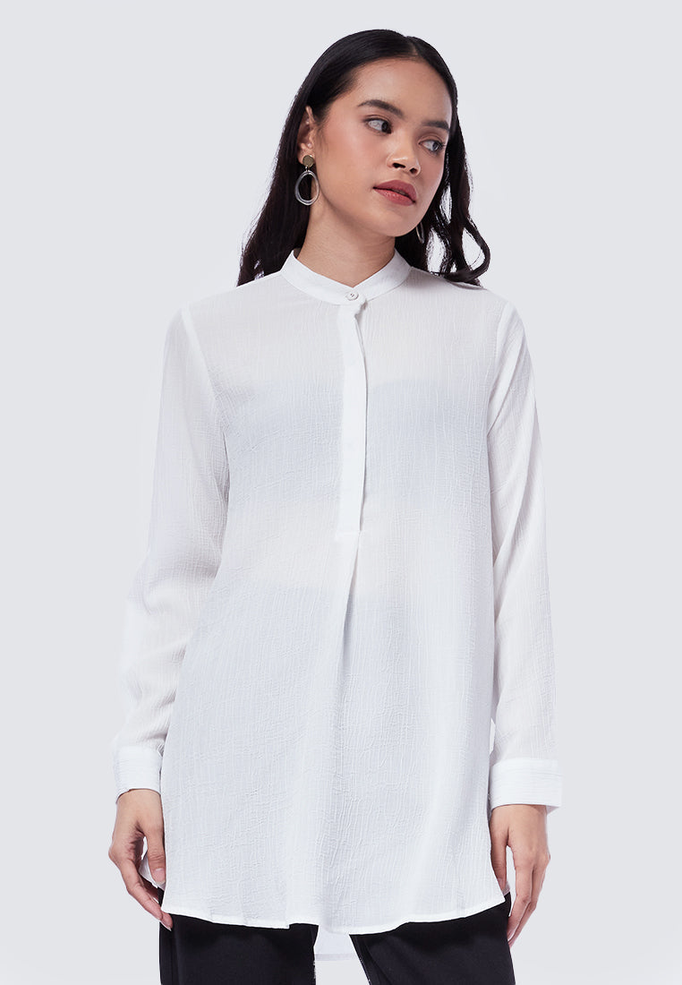 Mandarin Collar Long Sleeve Tunic